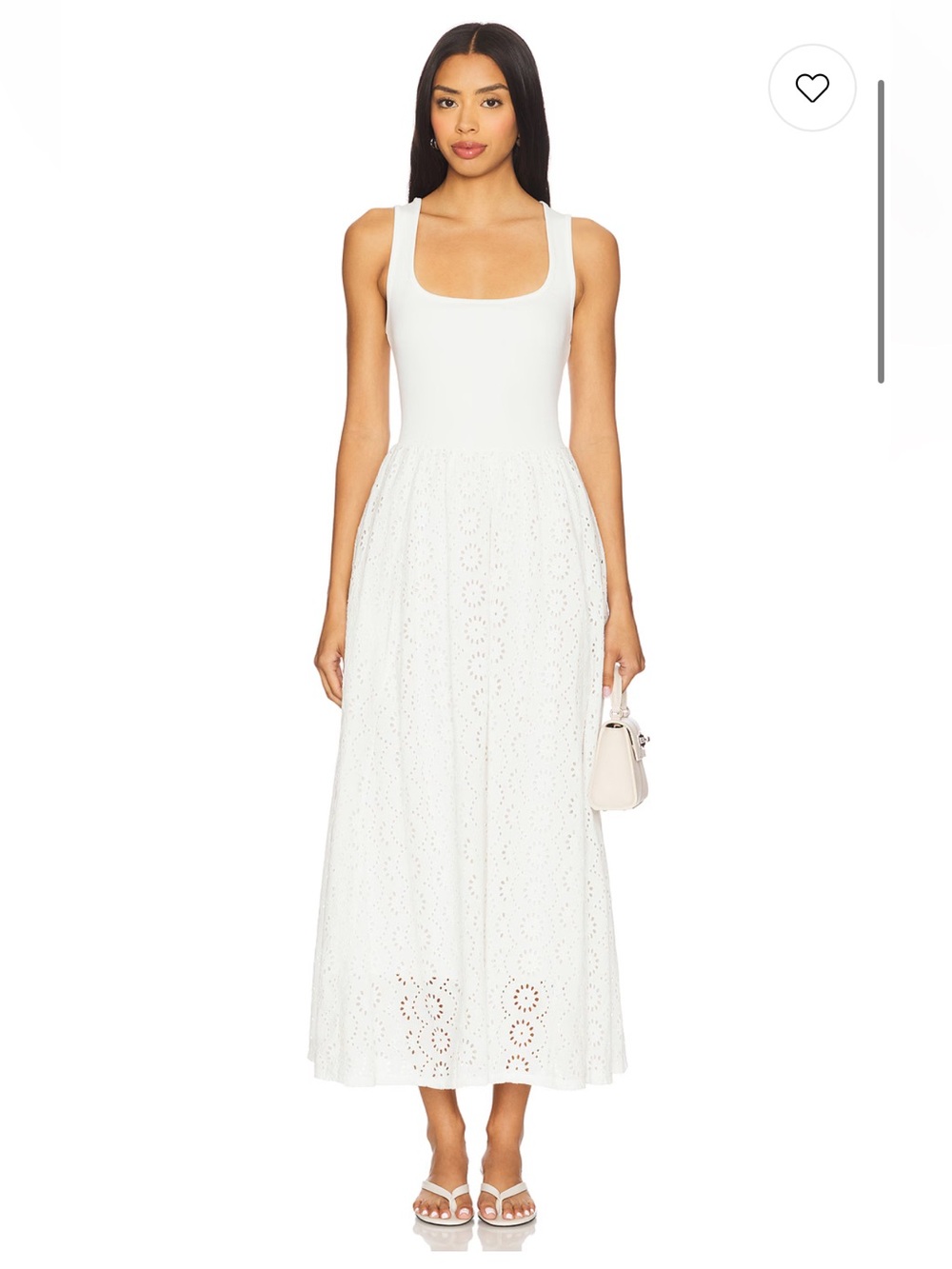 PAIGE White Eyelet Maxi Dress Ribbed Tank XL